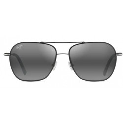 Sunglasses MAUI JIM Mano 877-02 Polarized-Black with Silver stripe