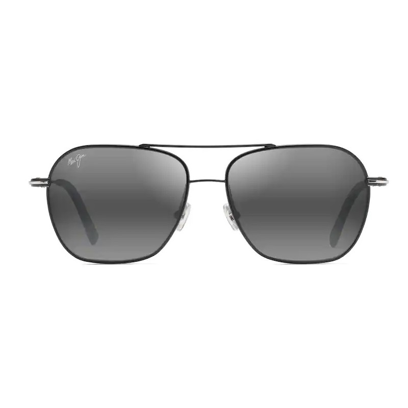Sunglasses MAUI JIM Mano 877-02 Polarized-Black with Silver stripe