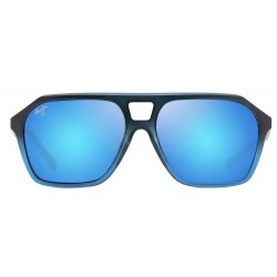 Sunglasses MAUI JIM Wedges B880-03 Polarized-Matte Black Fade to Blue