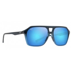 Sunglasses MAUI JIM Wedges B880-03 Polarized-Matte Black Fade to Blue