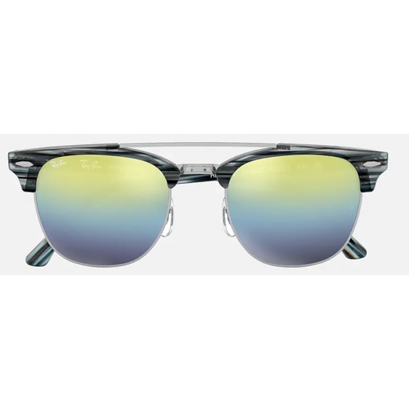 Sunglasses Ray-Ban Clubmaster Double bridge RB3816 1239/12-Mirror gradient-Blue/silver