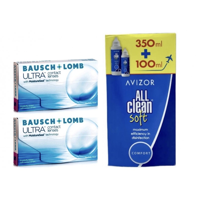 OFFER 12 monthly contact lenses Ultra Bausch&Lomb+ 1 solution ALL CLEAN Soft 350+100ml