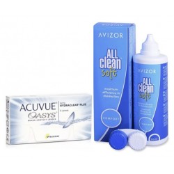 Offer 6 contact lenses Acuvue Oasys with Hydraclear Plus+1 ALL CLEAN Soft 350ml