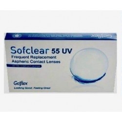 Sofclear 55 UV Gelflex monthly contact lenses for myopia 6 pack